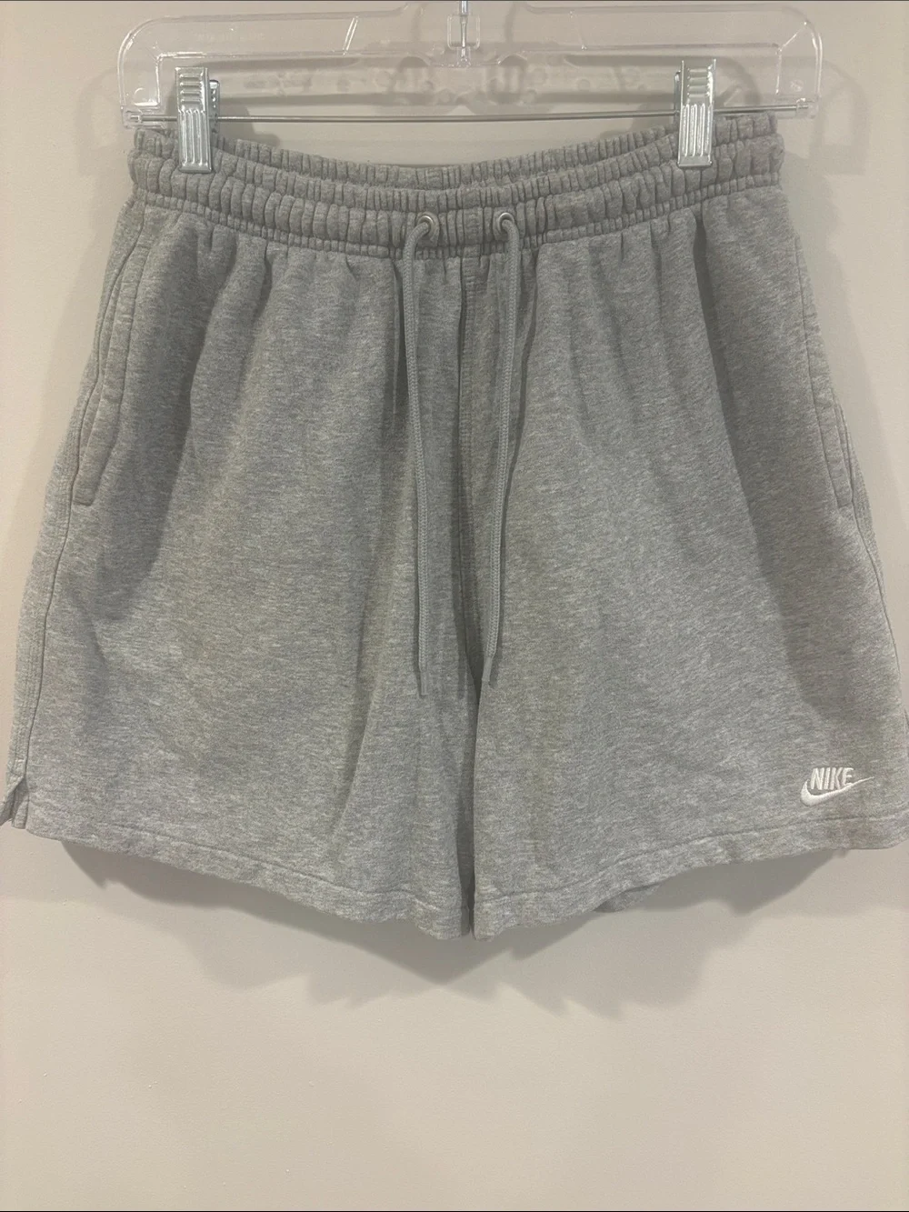 Nike Light Gray Fleece Drawstring Shorts, Men’s size small